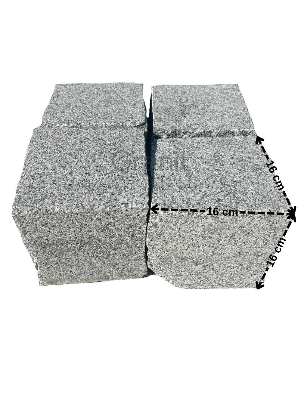 Großpflaster aus Granit | 16x16x16 | gesägt + gespalten - M2Granit