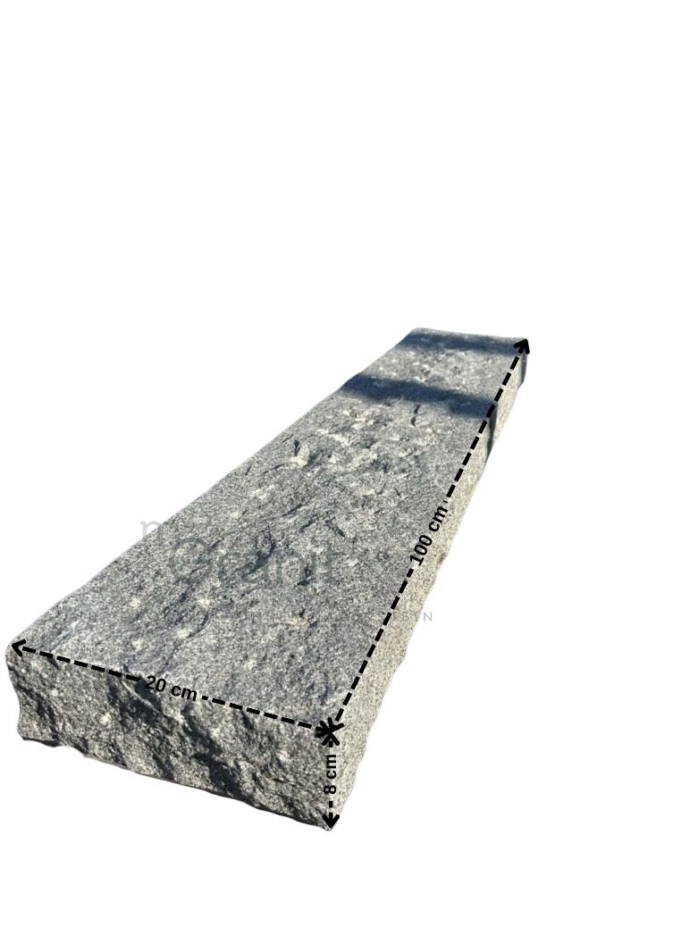 Randsteine aus Granit | 8x20x100 | allseits gestockt - M2Granit