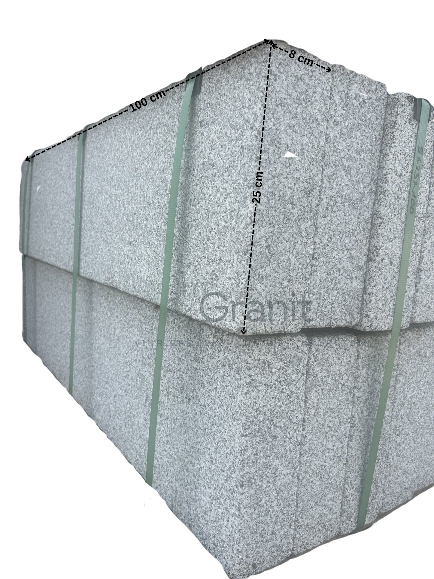 Randsteine aus Granit | 8x25x100 | allseits gesägt - M2Granit