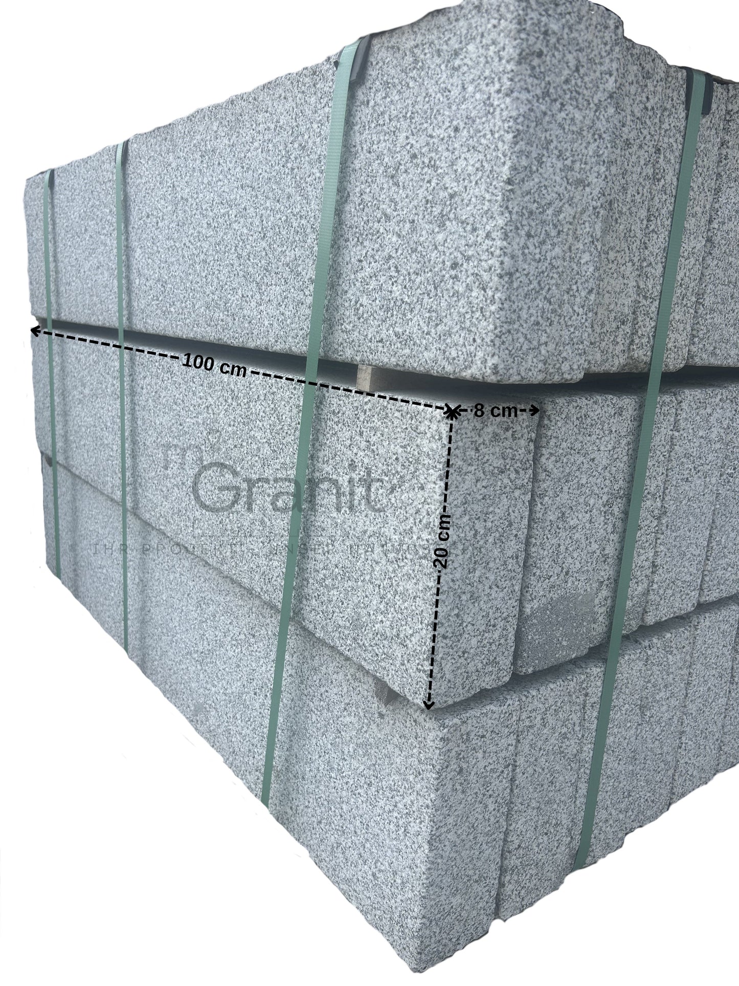 Randsteine aus Granit | 8x20x100 | allseits gesägt - M2Granit