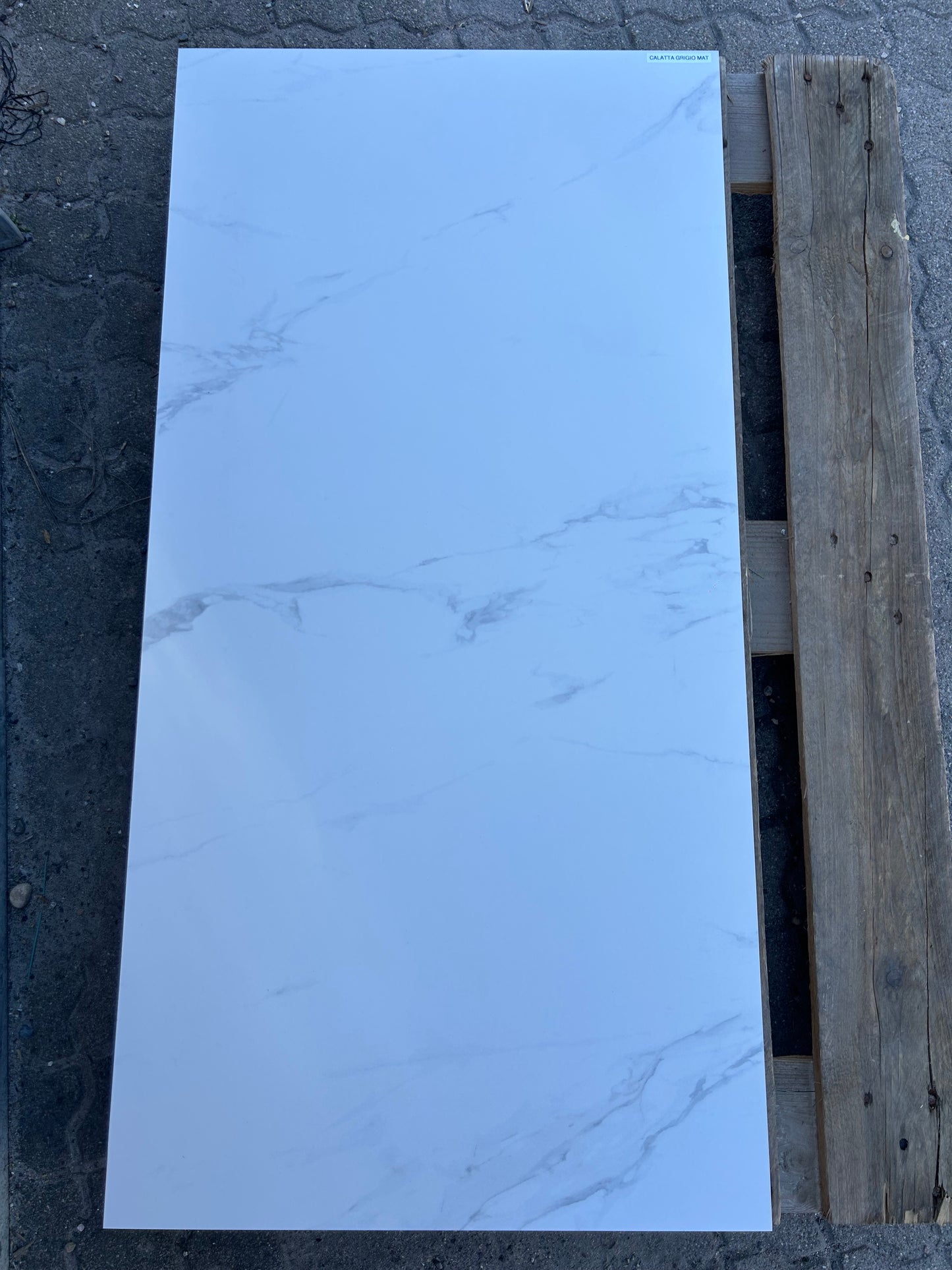 Feinsteinzeug-Fliese-Calacatta-Grigio Marmor-Optik-matt-60x120cm-m2granit
