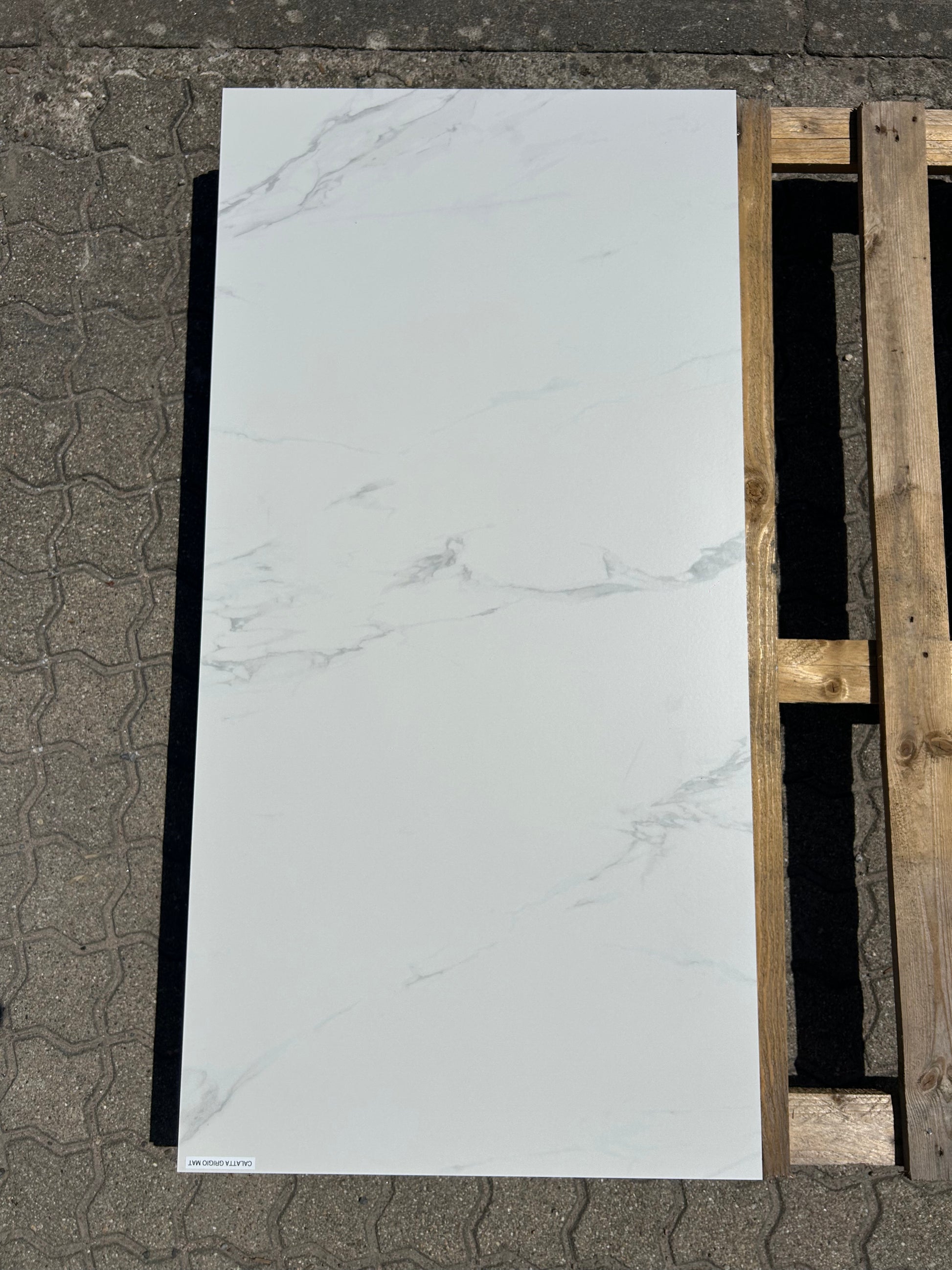 Feinsteinzeug-Fliese-Calacatta-Grigio Marmor-Optik-matt-60x120cm-m2granit