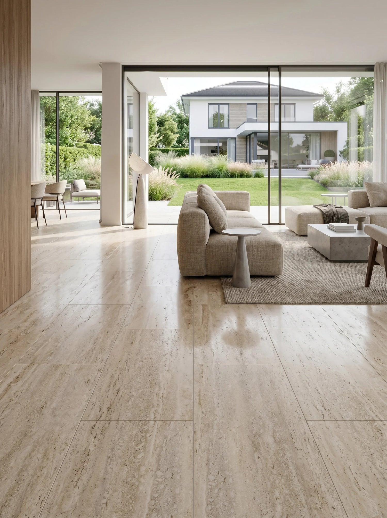 Feinsteinzeug-Fliese-Travertin-Optik-matt-60x120cm-projektbild-m2granit.de
