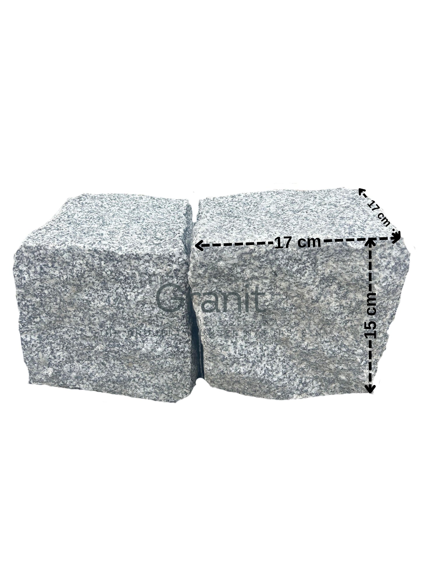 Pflastersteine aus Granit | allseits gespalten | 15/17 cm - M2Granit