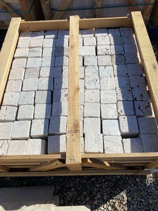 Pflastersteine aus Travertin Sivler - 7.5x10x10 - M2Granit