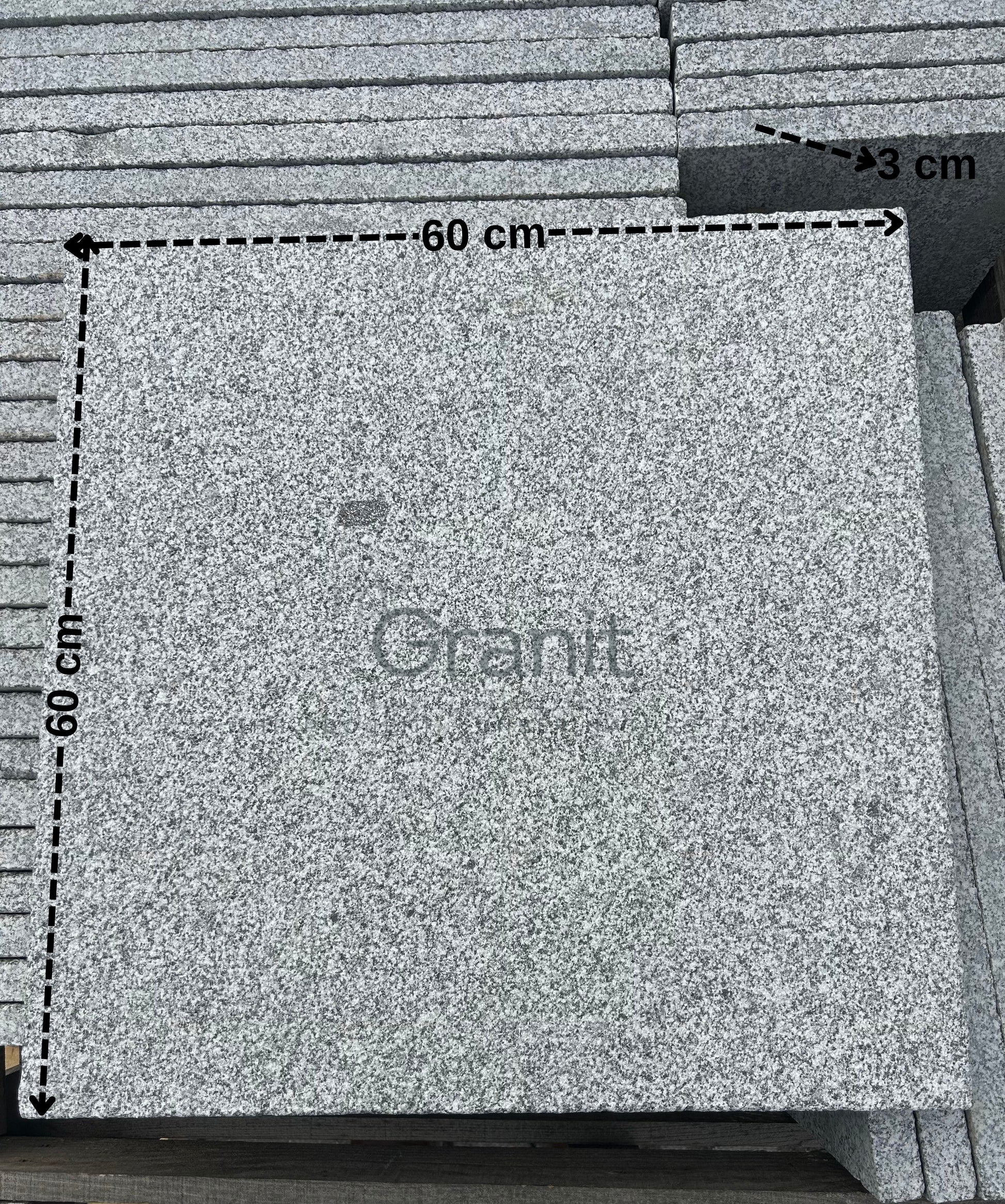 Terrassenplatten aus Granit | 60x60x3cm | allseits gesägt