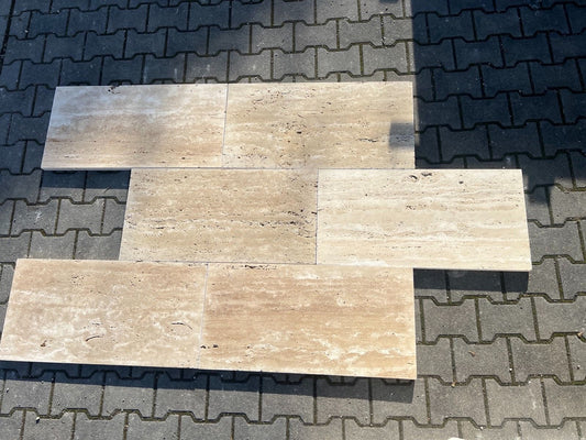 Terrassenplatten aus Travertin | 80x40x3 | Assos - Vein Cut
