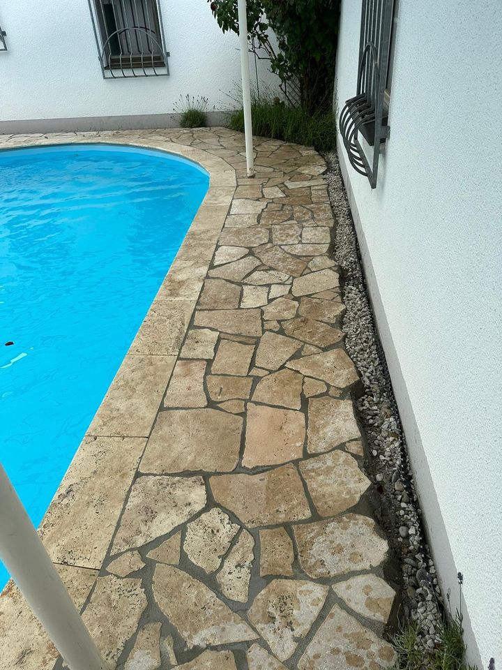 Polygonalplatten aus Travertin | getrommelt & kalibriert |