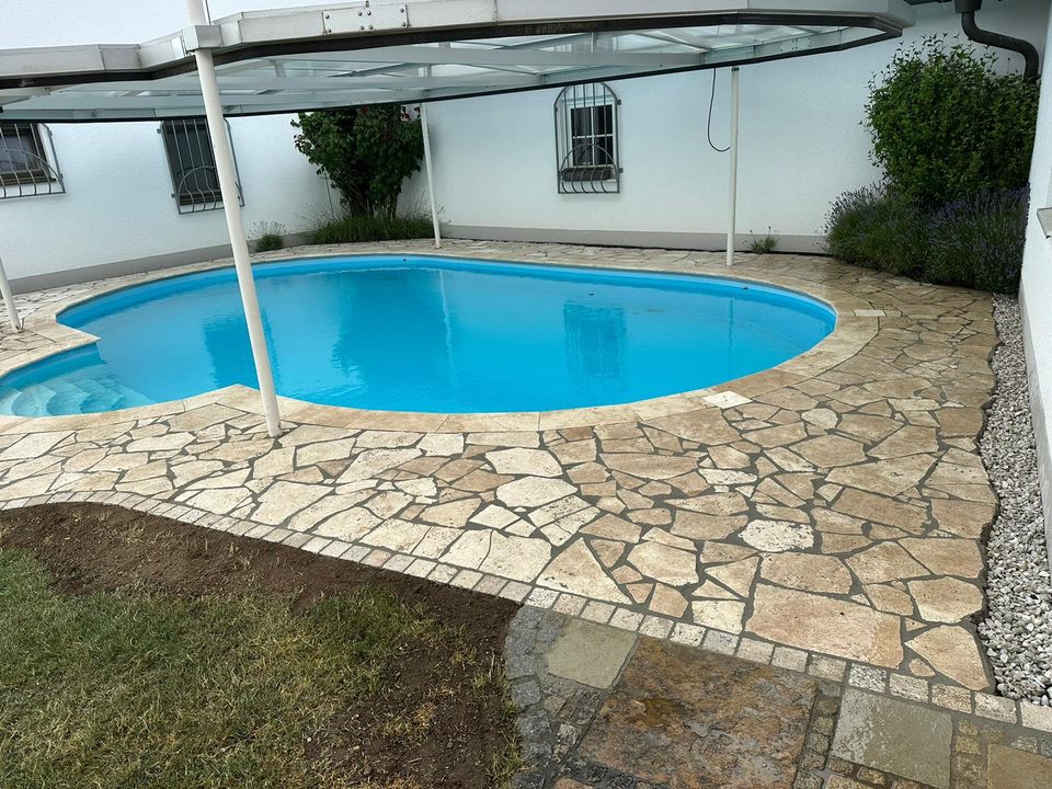 Polygonalplatten aus Travertin | getrommelt & kalibriert |