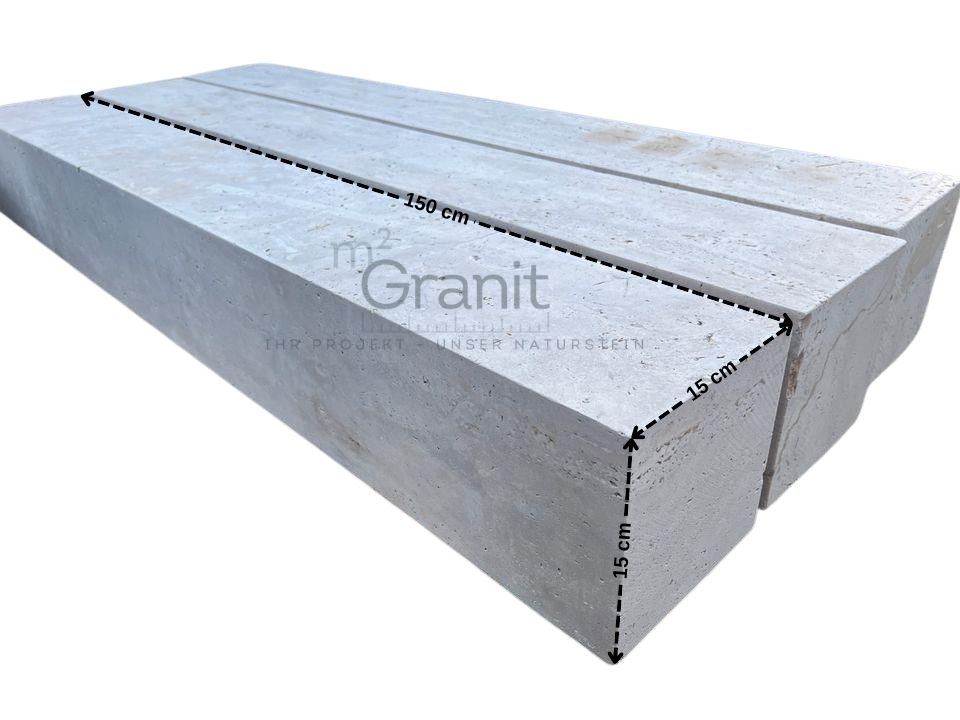 Zaunsäulen aus Travertin | 15x15x150 | Palisaden - M2Granit