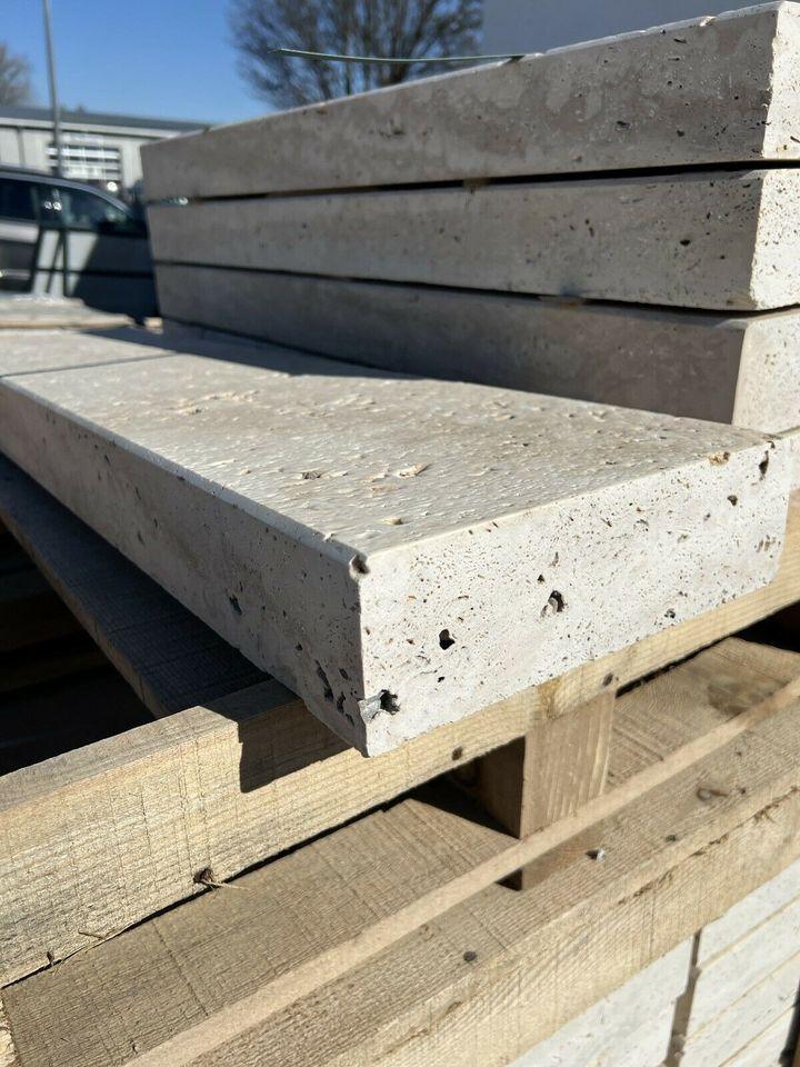 Randsteine aus Travertin - Assos-7,5x25x100 - M2Granit