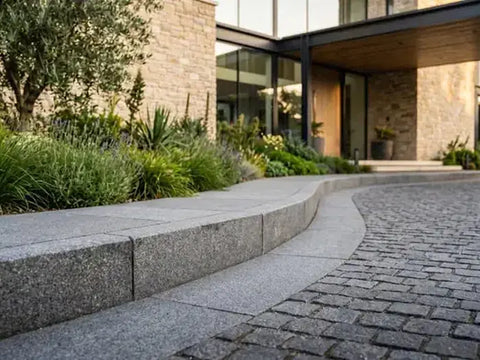 Randsteine und Rasenkanten aus Granit für Gartenwege