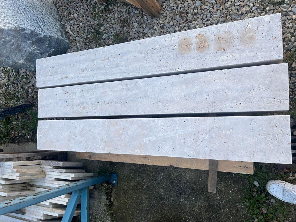 Travertin Zaunsäulen Assos Beige – m2Granit – Draufsicht