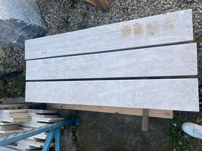 Travertin Zaunsäulen Assos Beige – m2Granit – Draufsicht