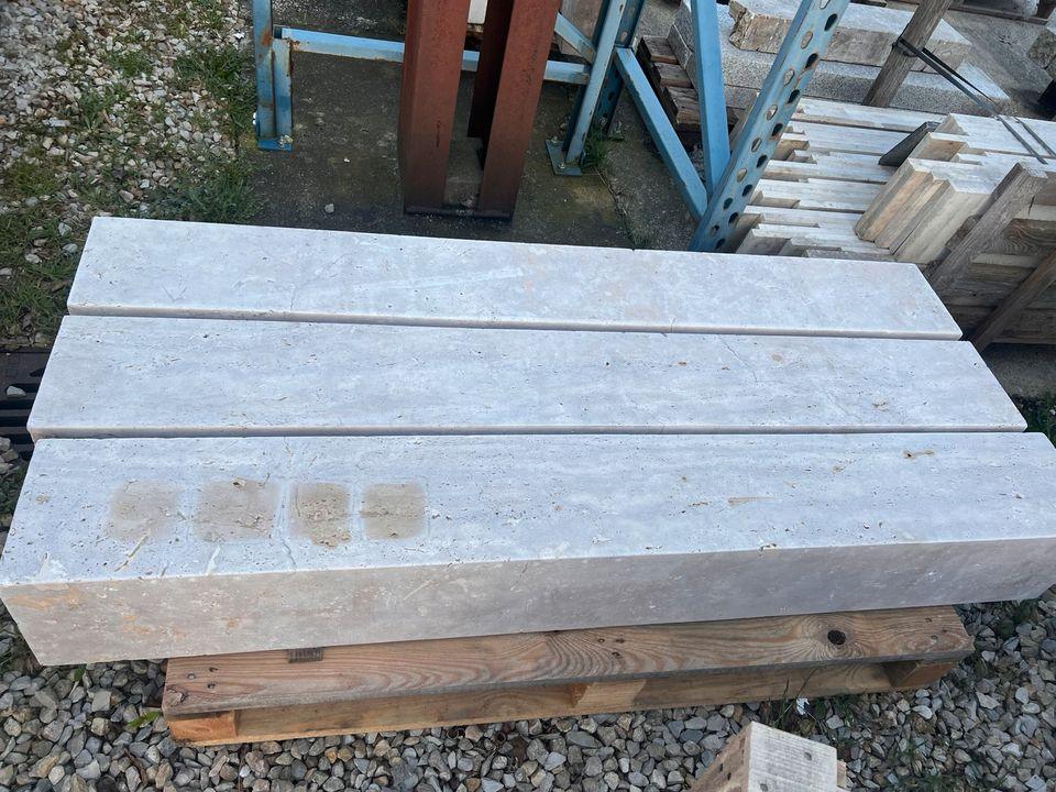 Travertin Zaunsäulen Assos Beige – m2Granit – Draufsicht