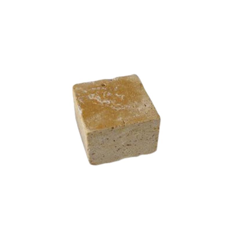 Pflastersteine aus Travertin Gold - 7,5x10x10 - robust